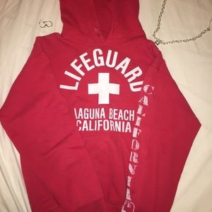 red hoodie